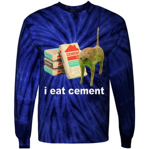 Cat And Book I Eat Cement Tie-Dye Long Sleeve Shirt