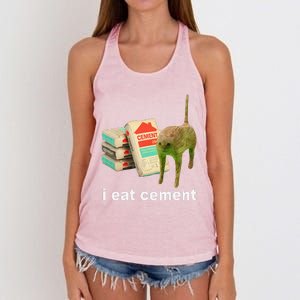 Cat And Book I Eat Cement Women's Knotted Racerback Tank