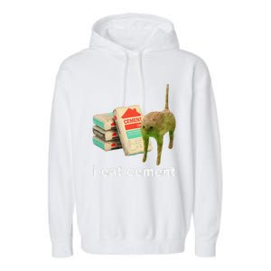 Cat And Book I Eat Cement Garment-Dyed Fleece Hoodie