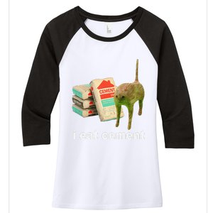 Cat And Book I Eat Cement Women's Tri-Blend 3/4-Sleeve Raglan Shirt