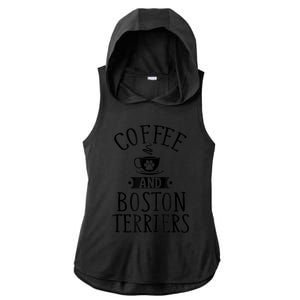 Coffee And Boston Terriers Boston Terrier Lover Ladies PosiCharge Tri-Blend Wicking Draft Hoodie Tank