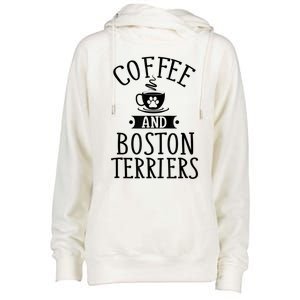 Coffee And Boston Terriers Boston Terrier Lover Womens Funnel Neck Pullover Hood