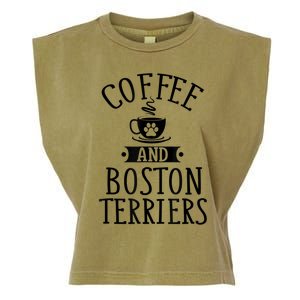 Coffee And Boston Terriers Boston Terrier Lover Garment-Dyed Women's Muscle Tee