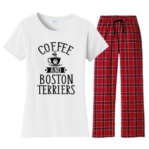 Coffee And Boston Terriers Boston Terrier Lover Women's Flannel Pajama Set