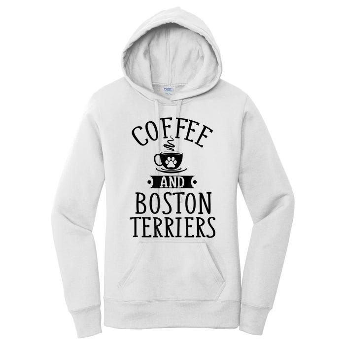 Coffee And Boston Terriers Boston Terrier Lover Women's Pullover Hoodie