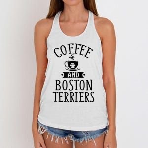 Coffee And Boston Terriers Boston Terrier Lover Women's Knotted Racerback Tank