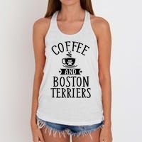 Coffee And Boston Terriers Boston Terrier Lover Women's Knotted Racerback Tank