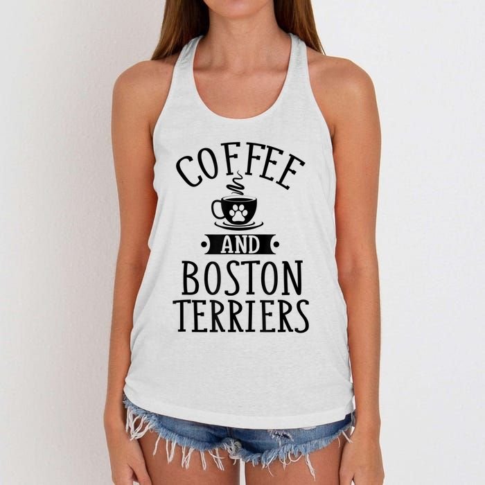 Coffee And Boston Terriers Boston Terrier Lover Women's Knotted Racerback Tank