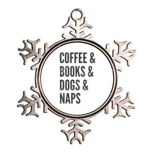 Coffee And Books And Dogs And Naps Light Gift Metallic Star Ornament