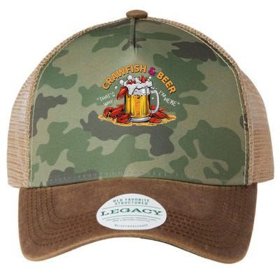 Crawfish And Beer That's Why I'm Here Crawfish Lobster Legacy Tie Dye Trucker Hat