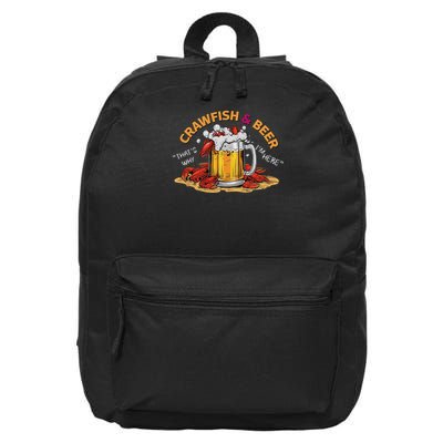 Crawfish And Beer That's Why I'm Here Crawfish Lobster 16 in Basic Backpack