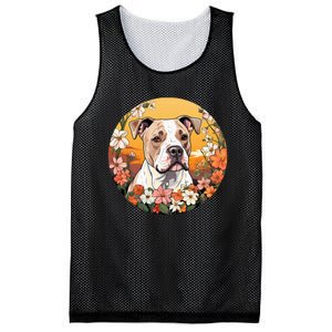 Cute American Bulldog Mountain Flower Meadow Dog Mom Mesh Reversible Basketball Jersey Tank