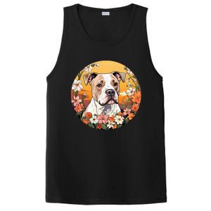 Cute American Bulldog Mountain Flower Meadow Dog Mom PosiCharge Competitor Tank