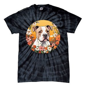 Cute American Bulldog Mountain Flower Meadow Dog Mom Tie-Dye T-Shirt