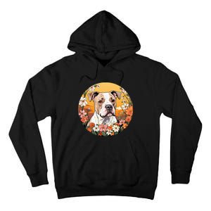 Cute American Bulldog Mountain Flower Meadow Dog Mom Tall Hoodie