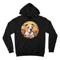 Cute American Bulldog Mountain Flower Meadow Dog Mom Tall Hoodie