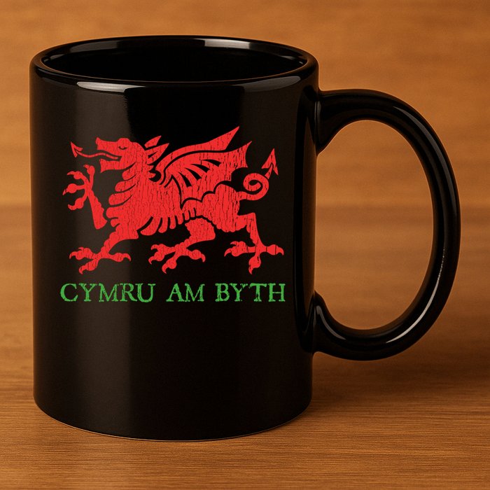 Cymru Am Byth Welsh Rugby Dragon Wales Player Pride Funny Gift 11oz C Handle Ceramic Mug