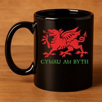 Cymru Am Byth Welsh Rugby Dragon Wales Player Pride Funny Gift 11oz C Handle Ceramic Mug