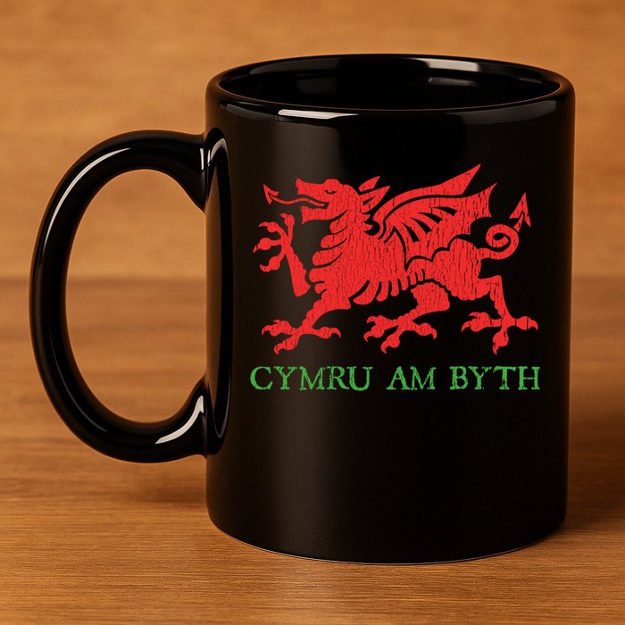 Cymru Am Byth Welsh Rugby Dragon Wales Player Pride Funny Gift 11oz C Handle Ceramic Mug