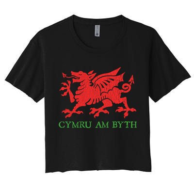 Cymru Am Byth Welsh Rugby Dragon Wales Player Pride Funny Gift Crop Top
