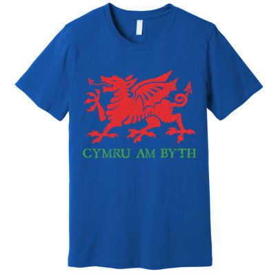Cymru Am Byth Welsh Rugby Dragon Wales Player Pride Funny Gift Premium T-Shirt