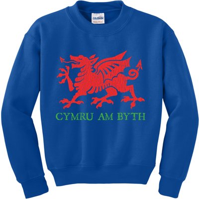 Cymru Am Byth Welsh Rugby Dragon Wales Player Pride Funny Gift Kids Sweatshirt