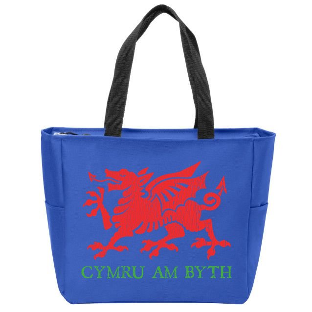 Cymru Am Byth Welsh Rugby Dragon Wales Player Pride Funny Gift Zip Tote Bag