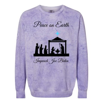 Christmas Anti Biden Peace On Earth Colorblast Crewneck Sweatshirt