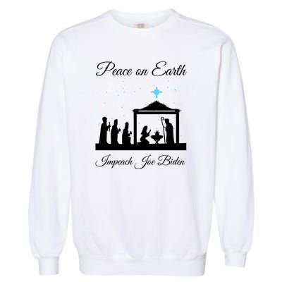 Christmas Anti Biden Peace On Earth Garment-Dyed Sweatshirt