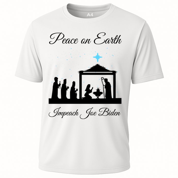 Christmas Anti Biden Peace On Earth Cooling Performance Crew T-Shirt