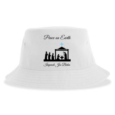 Christmas Anti Biden Peace On Earth Sustainable Bucket Hat