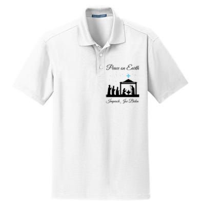 Christmas Anti Biden Peace On Earth Dry Zone Grid Polo