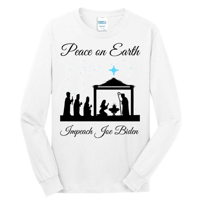 Christmas Anti Biden Peace On Earth Tall Long Sleeve T-Shirt