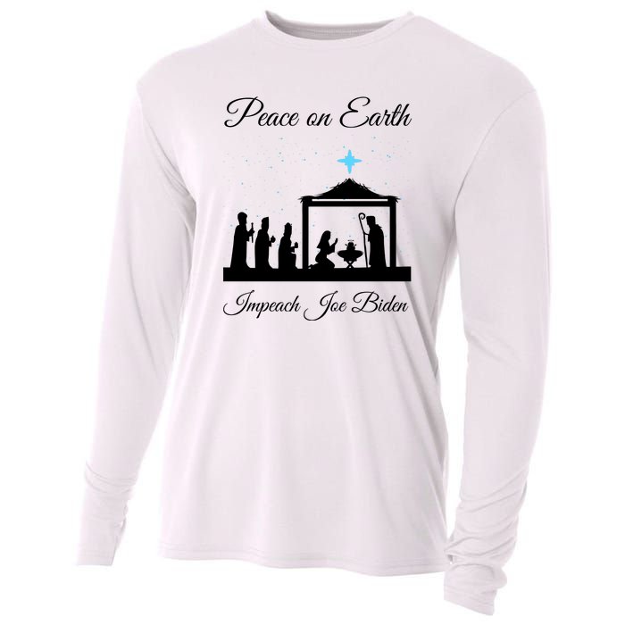 Christmas Anti Biden Peace On Earth Cooling Performance Long Sleeve Crew