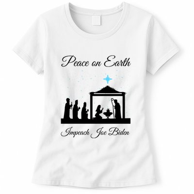 Christmas Anti Biden Peace On Earth Womens T-Shirt