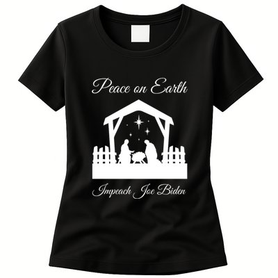 Christmas Anti Biden Peace On Earth Womens T-Shirt