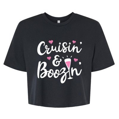 Cruisin And Boozin Funny Cruise Ship Cruising Drinking Wo Tank Top Bella+Canvas Jersey Crop Tee