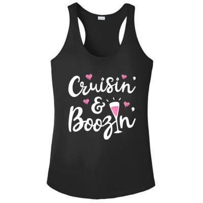 Cruisin And Boozin Funny Cruise Ship Cruising Drinking Wo Tank Top Ladies PosiCharge Competitor Racerback Tank