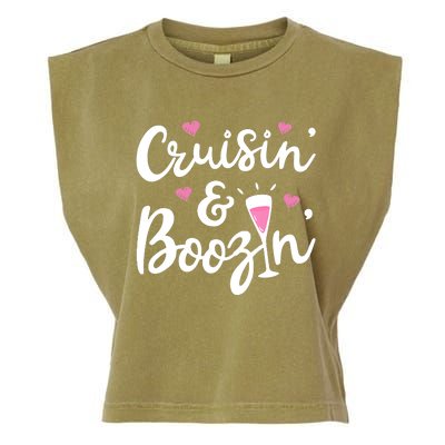 Cruisin And Boozin Funny Cruise Ship Cruising Drinking Wo Tank Top Garment-Dyed Women's Muscle Tee