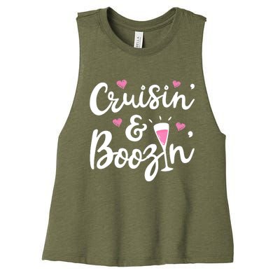 Cruisin And Boozin Funny Cruise Ship Cruising Drinking Wo Tank Top Women's Racerback Cropped Tank