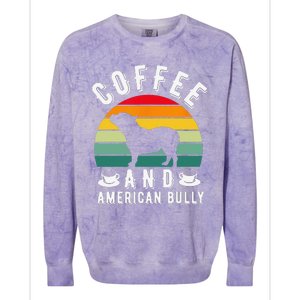 Coffee And Bully Pitbull American Bulldog Dog Lover Colorblast Crewneck Sweatshirt