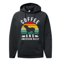 Coffee And Bully Pitbull American Bulldog Dog Lover Performance Fleece Hoodie