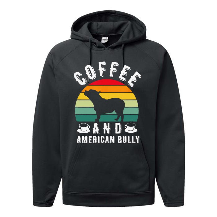 Coffee And Bully Pitbull American Bulldog Dog Lover Performance Fleece Hoodie