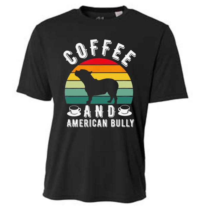 Coffee And Bully Pitbull American Bulldog Dog Lover Cooling Performance Crew T-Shirt