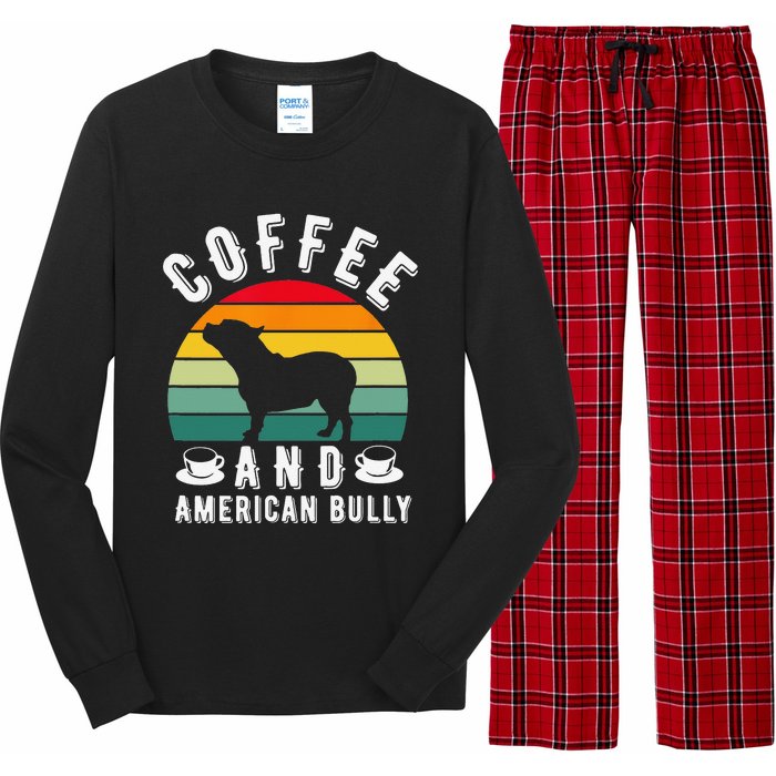 Coffee And Bully Pitbull American Bulldog Dog Lover Long Sleeve Pajama Set