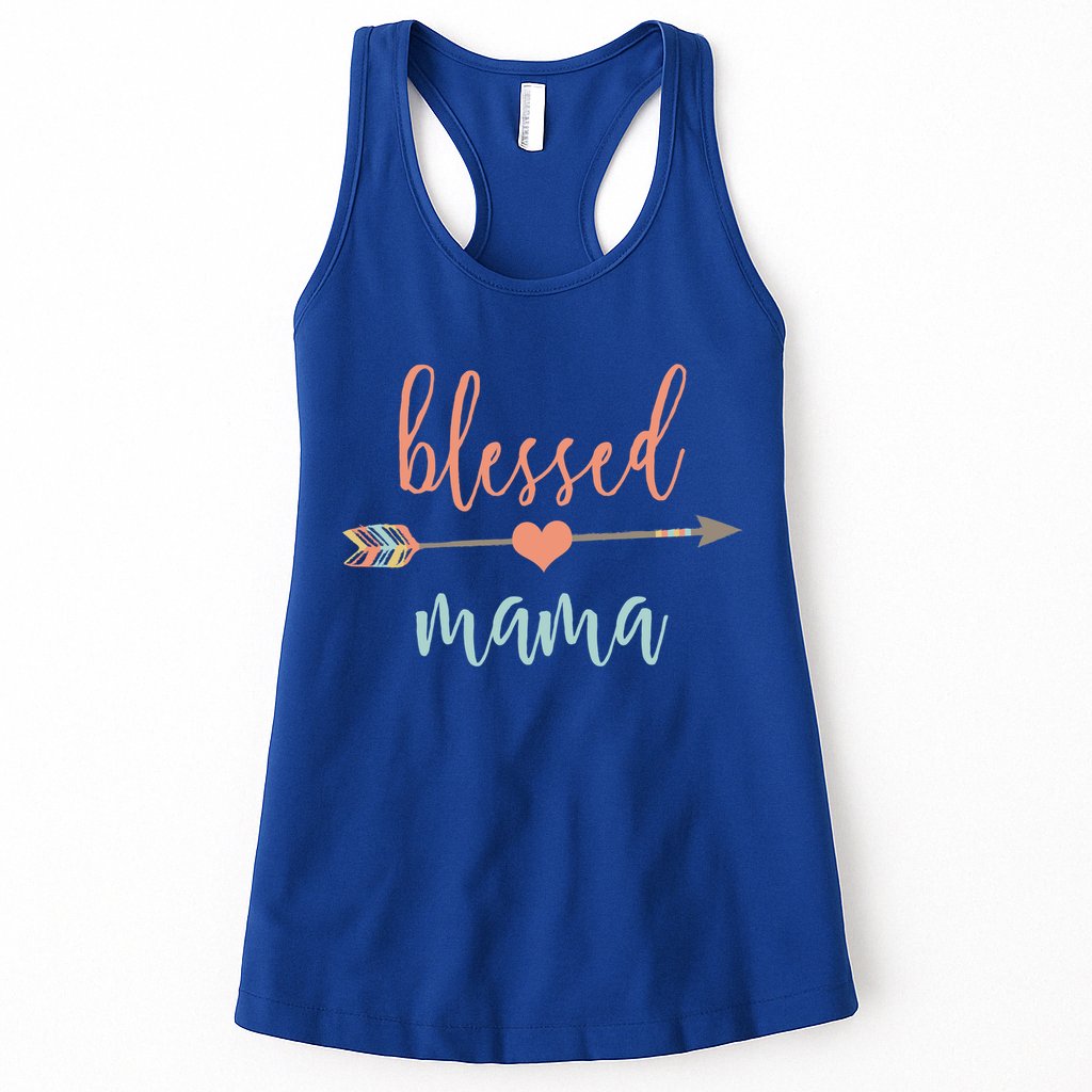 Cute Arrow Blessed Mama Cool Gift Announcet Womens Tank Top