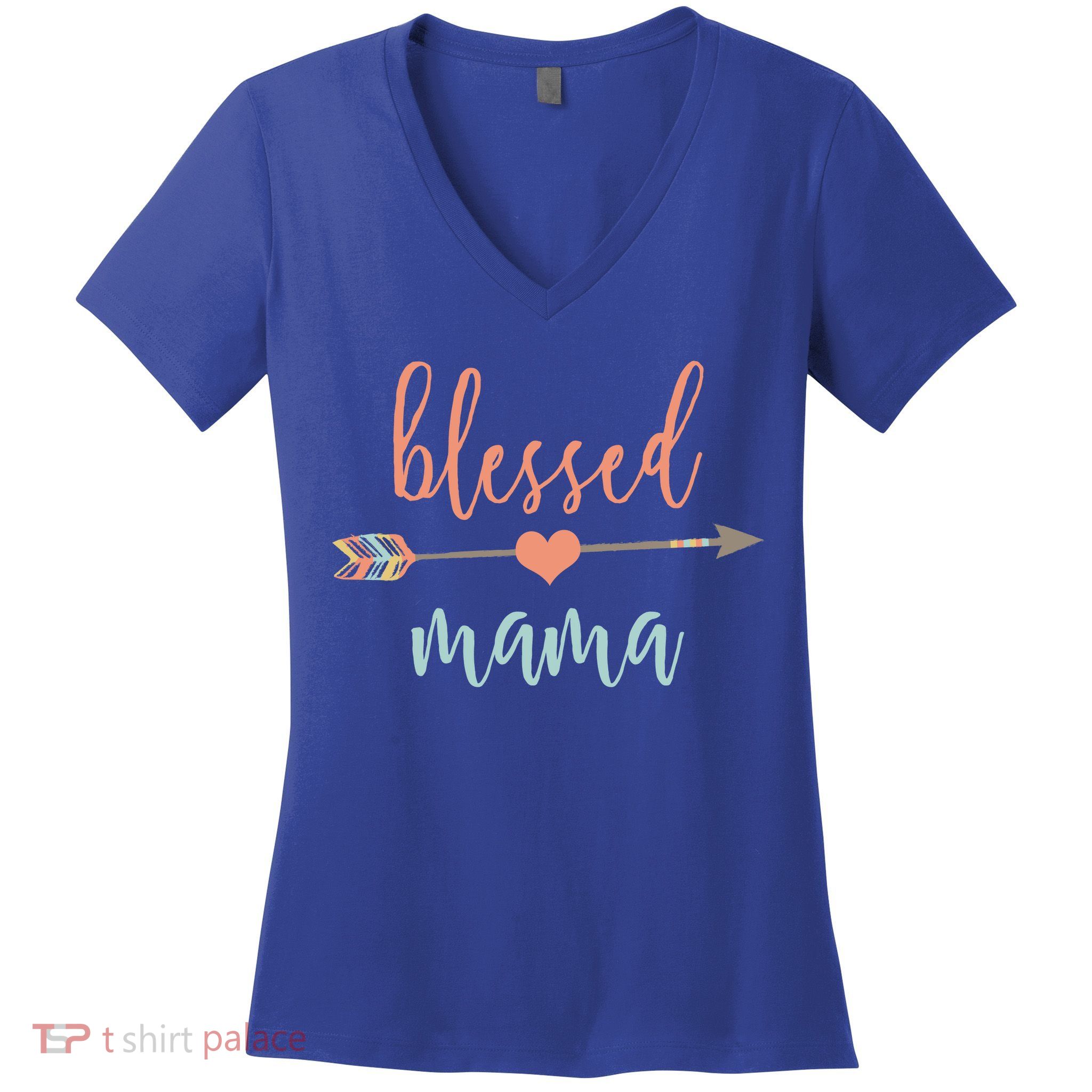 Cute Arrow Blessed Mama Cool Gift Announcet Women's V-Neck T-Shirt
