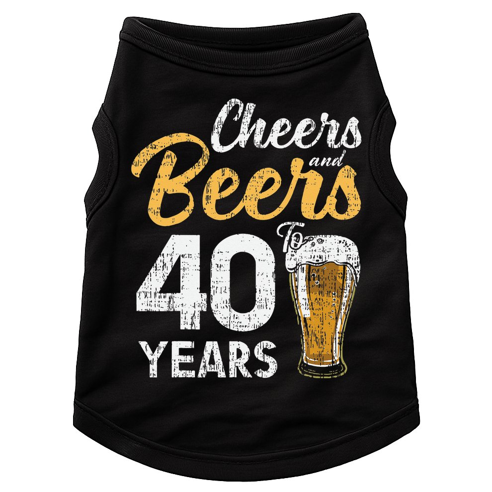 Cheers and Beers to 40 Years Birthday Beer Lover Party Doggie Tank