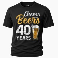 Cheers and Beers to 40 Years Birthday Beer Lover Party Cooling Performance Crew T-Shirt