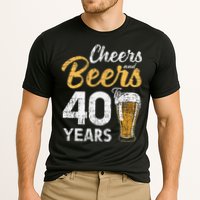 Cheers and Beers to 40 Years Birthday Beer Lover Party Cooling Performance Crew T-Shirt